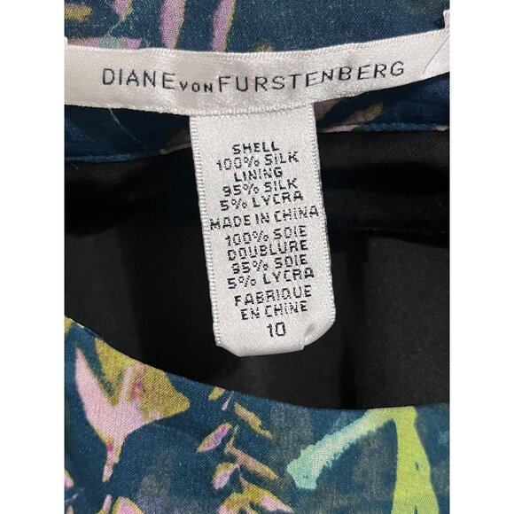 DVF DIANE VON FURSTENBERG Pialla Silk Teal Green Floral Pleated Mini Dress 10 - Picture 6 of 12